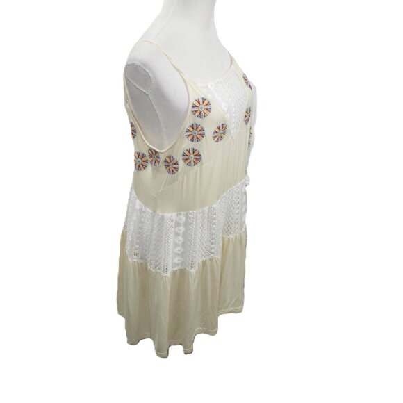 POL Cream Boho Embroidered Oversized Knit Tank Size Small - Picture 5 of 6